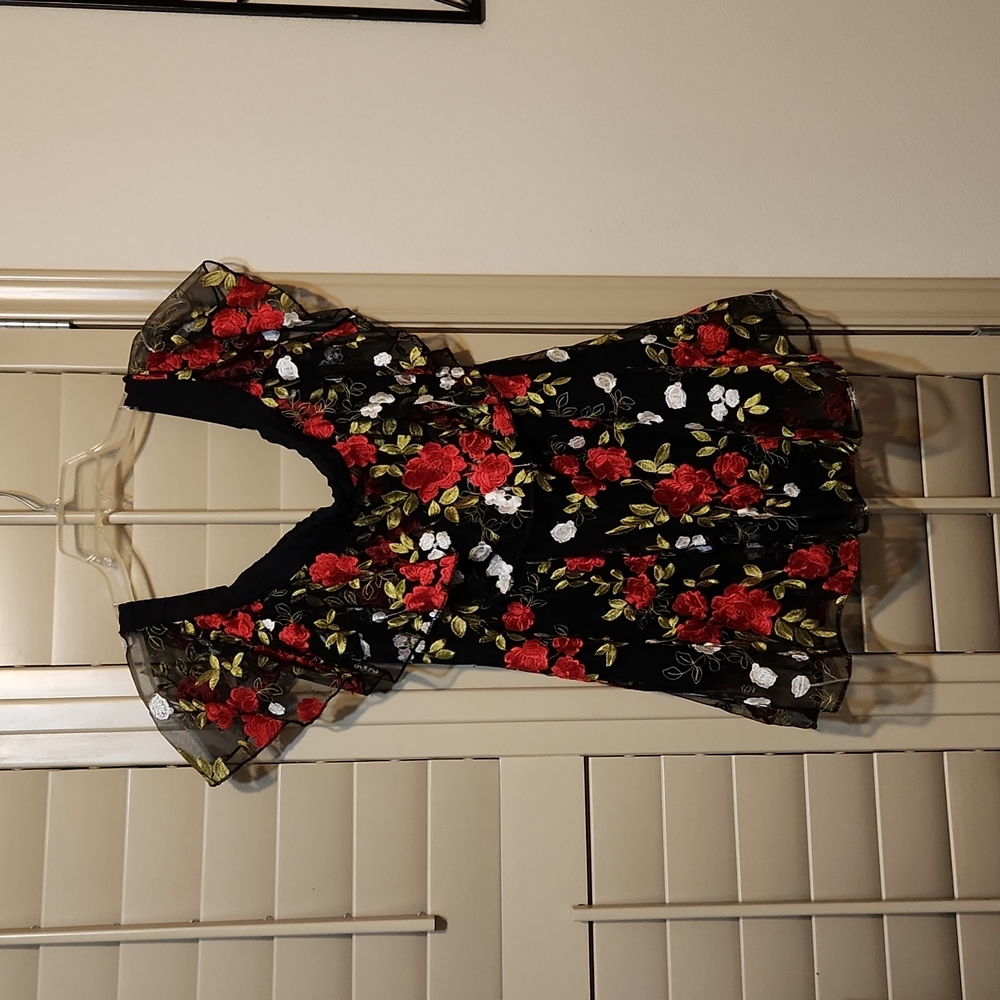 Lovers and friends floral embroidered off shoulder dress❤️